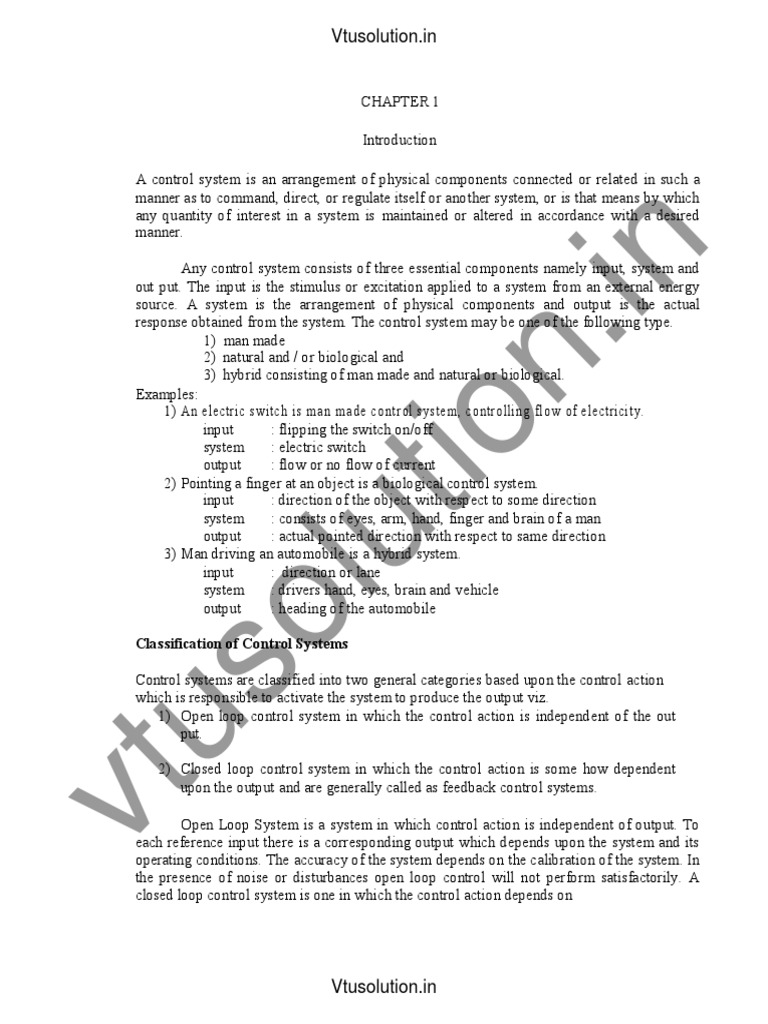 Control Engineering (10me82) | PDF | Control Theory | Control System