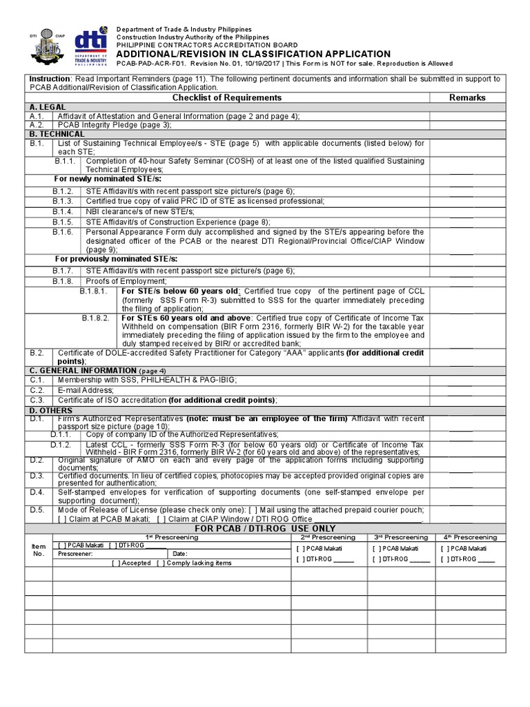 PCAB Classification Application Guide | PDF | Irs Tax Forms | Identity ...