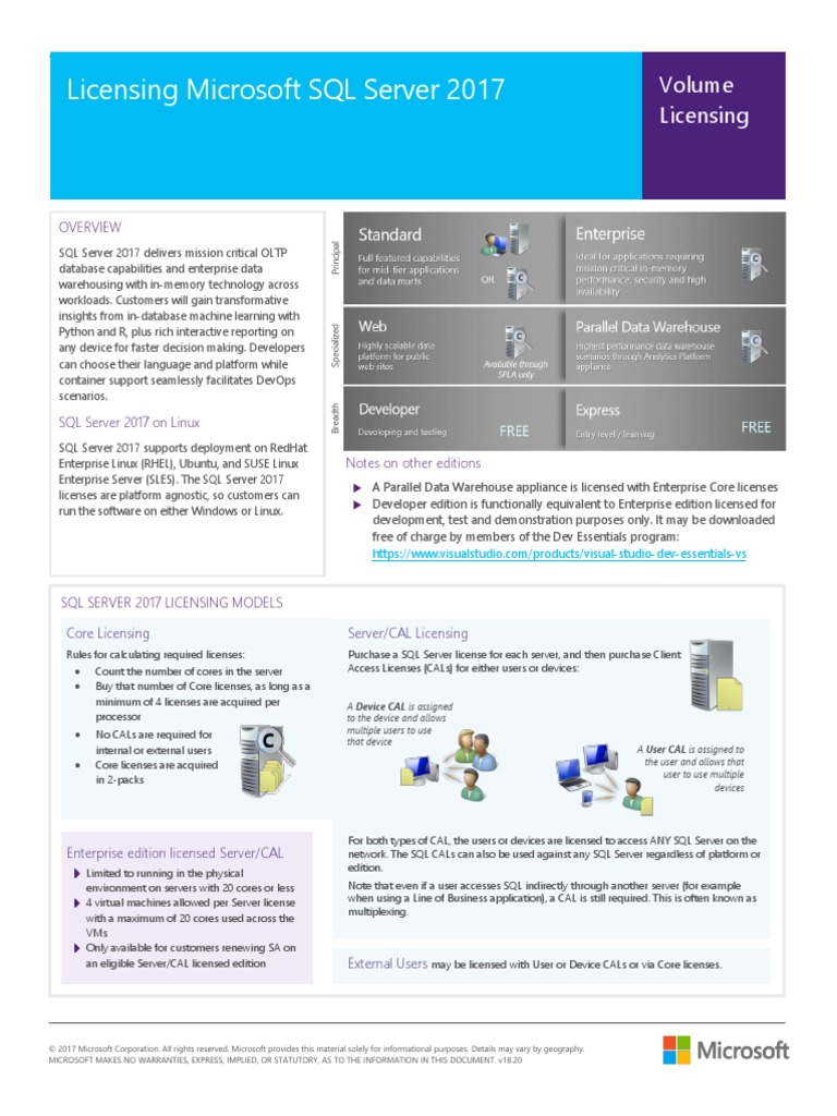 SQL 2017 v18.20 | PDF | Microsoft Sql Server | Cloud Computing