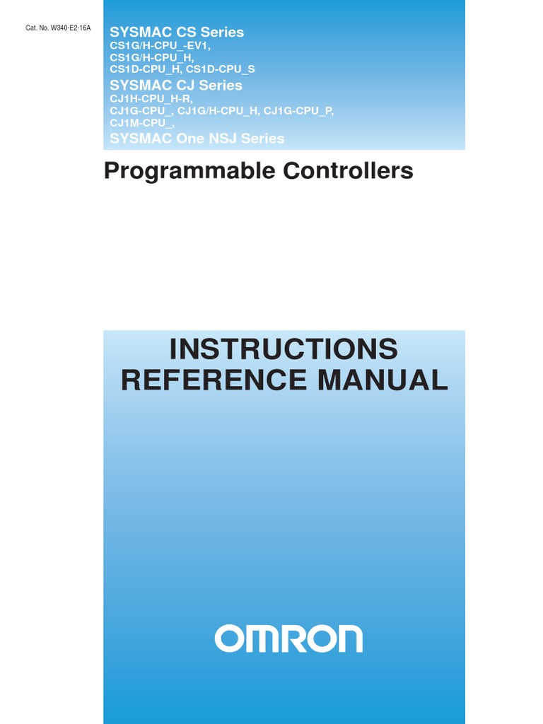 Instructions For CX Programmer Input/Output Programmable Logic