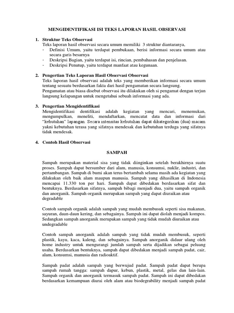Contoh Laporan Hasil Observasi Tempat Usaha