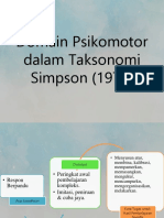 Domain Psikomotor Dalam Taksonomi Simpson (1972)