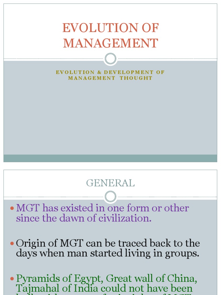 Evolution & Development of Management Thought | PDF | Science | Economies