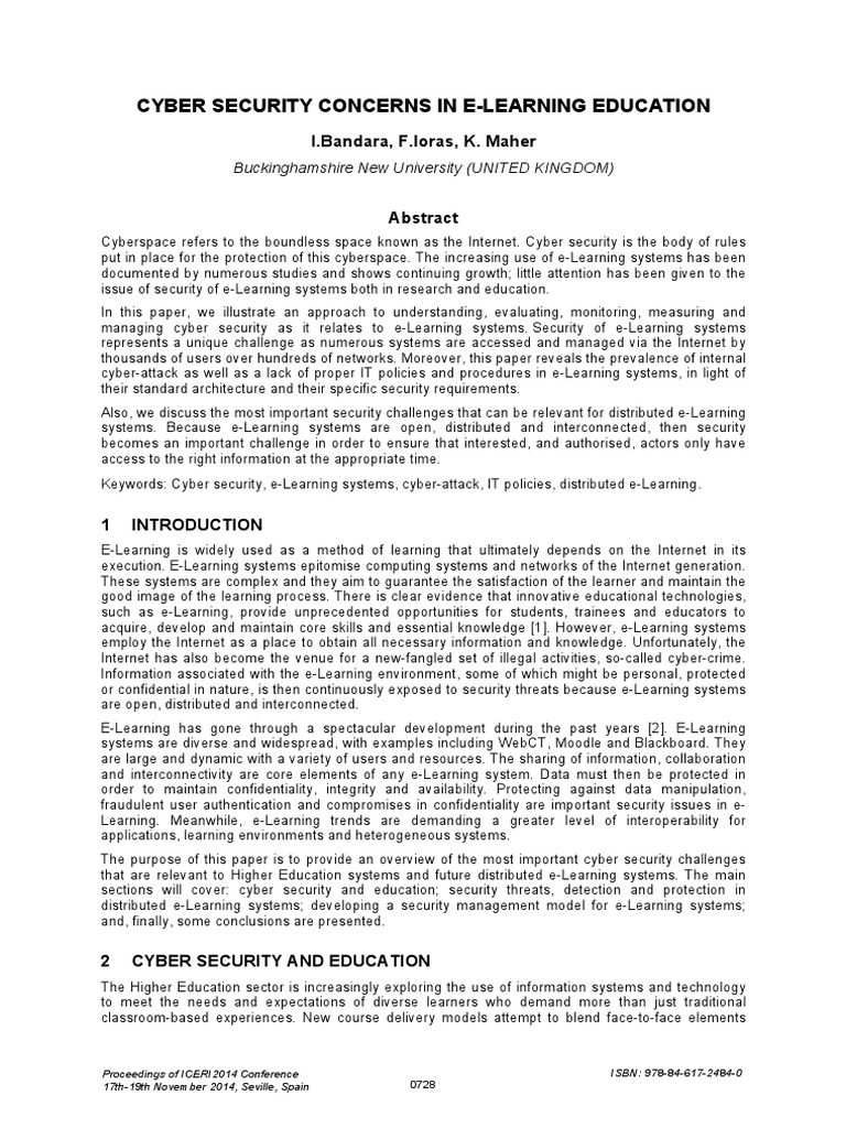 Cyber Security Concerns in E-Learning Ed PDF | PDF | Computer Security ...