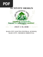 Activity Design: Bais City South Central School Bais City, Negros Oriental