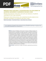 Relações Entre Instruções e Comportamentos de Autocuidado