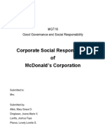 Corporate Social Responsibility of Mcdonald'S Corporation