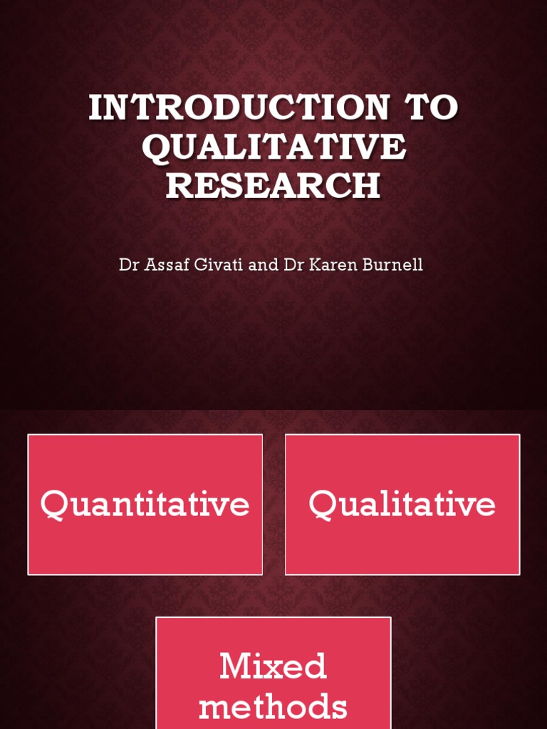Introduction To Qualitative Research and Nursing 2018 | PDF ...