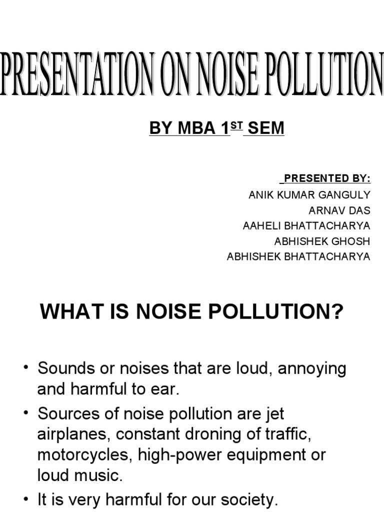 Understanding Noise Pollution | PDF | Home & Garden