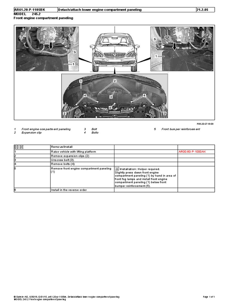Attach Lower Engine Compartment Paneling | PDF