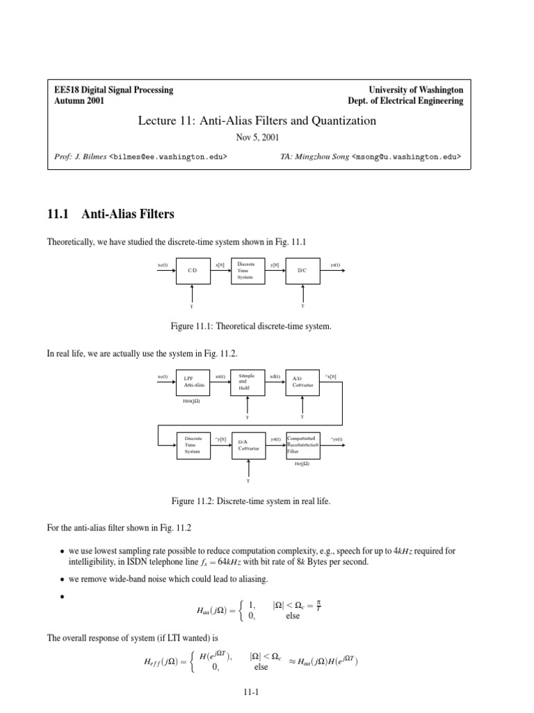 Lec11 PDF | PDF | Analog To Digital Converter | Signal To Noise Ratio