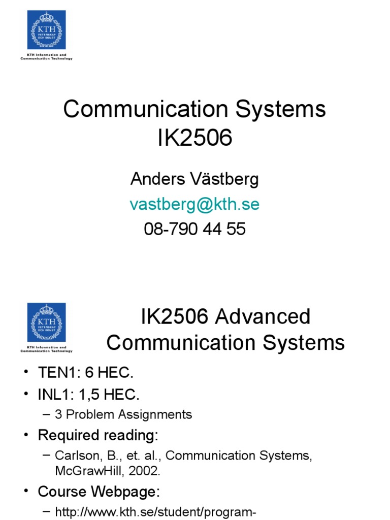 Advanced Communication Systems Overview | PDF | Modulation | Decibel