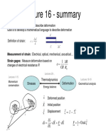 Lecture 16 - Summary: Topic: How To Measure and Describe Deformation