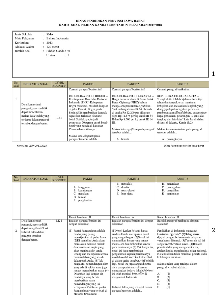 9215 3 Kartu Soal Usbn Mapel Kur 13 Paket 1 2 3 2017 2018 Docx