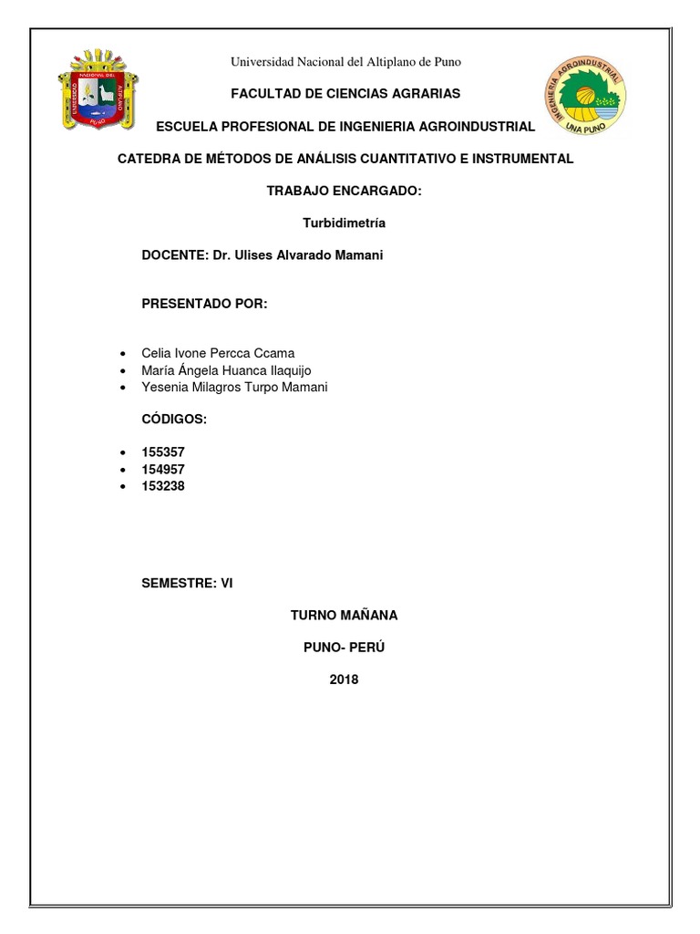 Turbidimetría PDF Ligero Fluorescencia