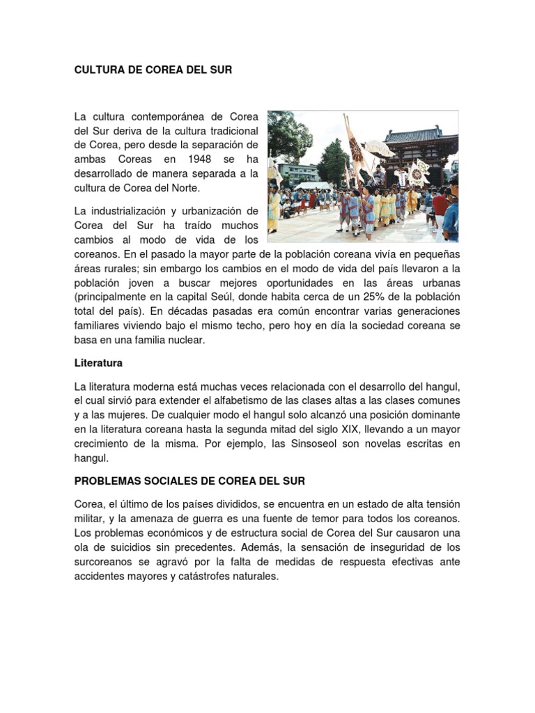 Hojas De Trabajo De Corea Del Sur