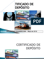 4 CERTIFICADOS DE DEPÓSITO - Mayo 2018