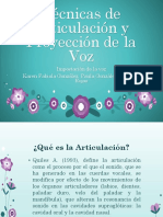 Técnicas de Articulación y Proyección de La Voz