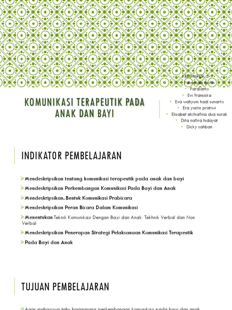 Komunikasi Terapeutik Pada Anak Dan Bayi Autosaved