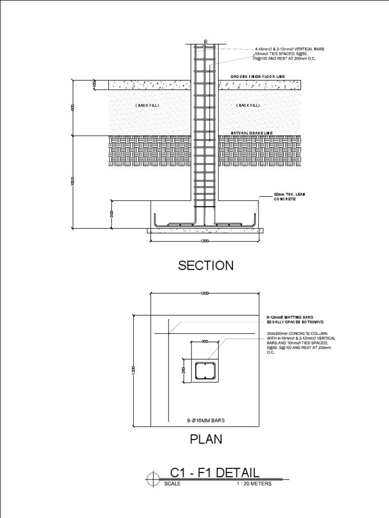 C1-F1 Foundation Detail and Grade Lines | PDF