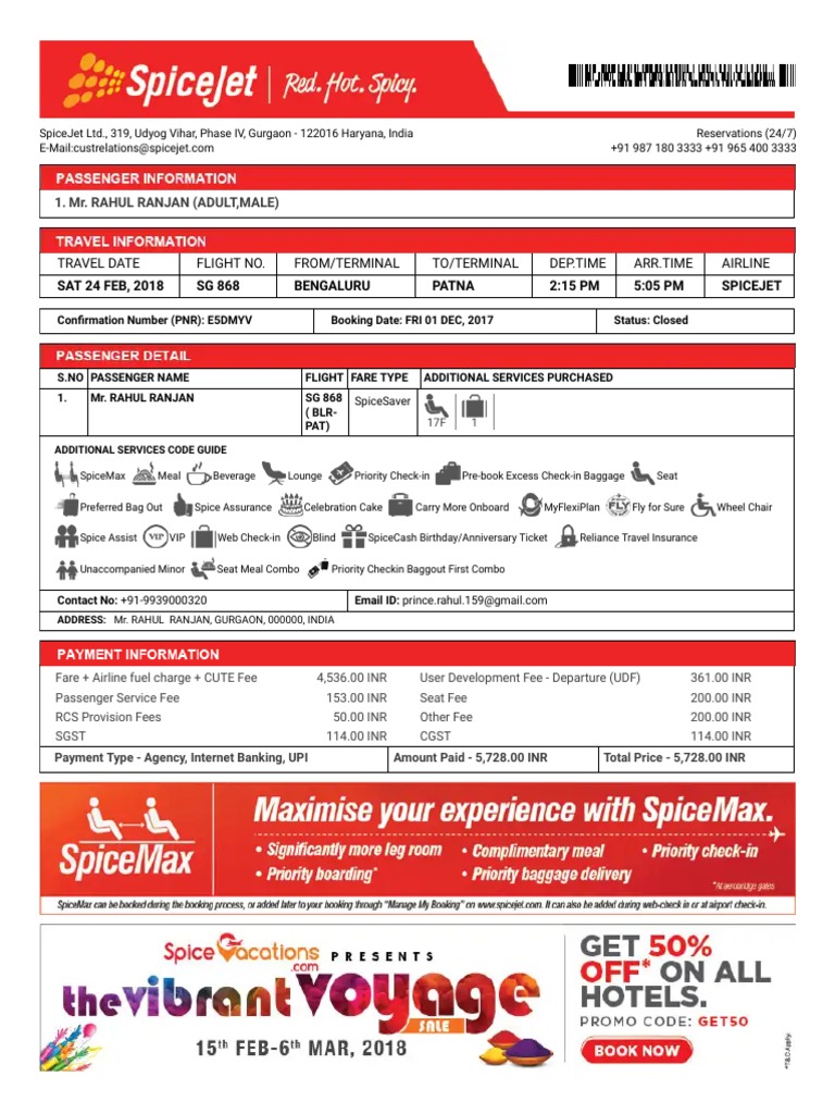spicejet extra baggage cost