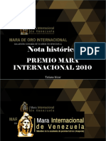 Tatiana Irizar - Nota Histórica. Premio Mara Internacional 2010