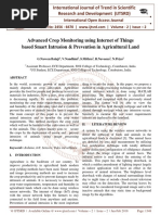 Advanced Crop Monitoring using Internet of Things based Smart Intrusion & Prevention in Agricultural Land