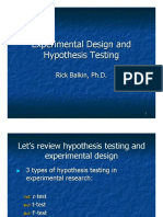 Experimental Design and Hypothesis Testing