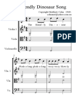The Friendly Dinosaur Song for Beginner Strings - Full Score
