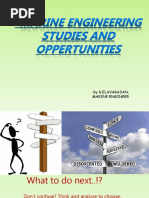 Marine Engineering Studies and opportunities by  Elavarasan Devarajan