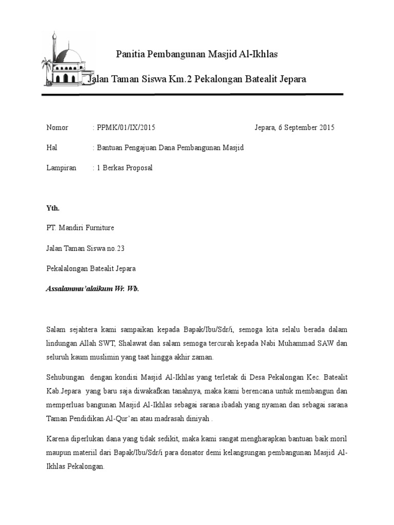 Proposal Pembangunan Masjid Al