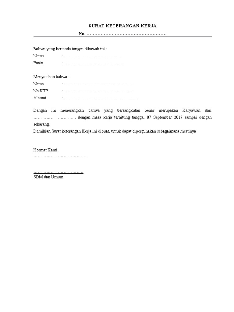 Download 93+ Contoh Surat Surat Keterangan Kerja Terbaik Gratis