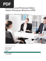 Download Ini Dia Bocoran Pertanyaan Dalam Seleksi Wawancara Beasiswa LPDP by Viviarvi SN385282012 doc pdf