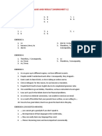 Connectors of Cause, Result and Purpose. Worksheets Answer Key