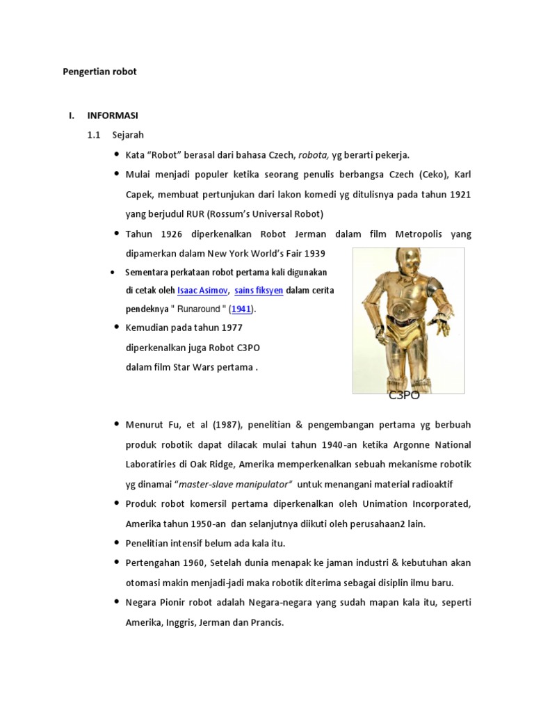 Pengertian Robot Pdf