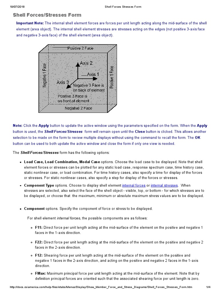 Analysis of Shell Forces and Stresses in an Etabs Model | PDF | Stress ...