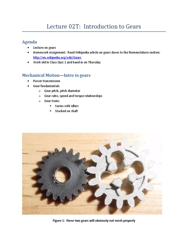 L02T Gears1 | PDF | Gear | Torque