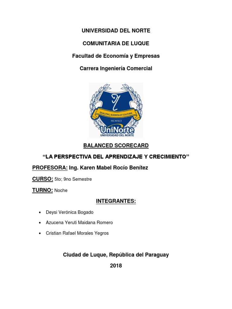 Capitulo Vi - Perspectiva de Aprendizaje y Crecimiento | PDF | Business ...