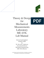 Theory & Design For Mechanical Measurements Laboratory ME 435L Lab Manual