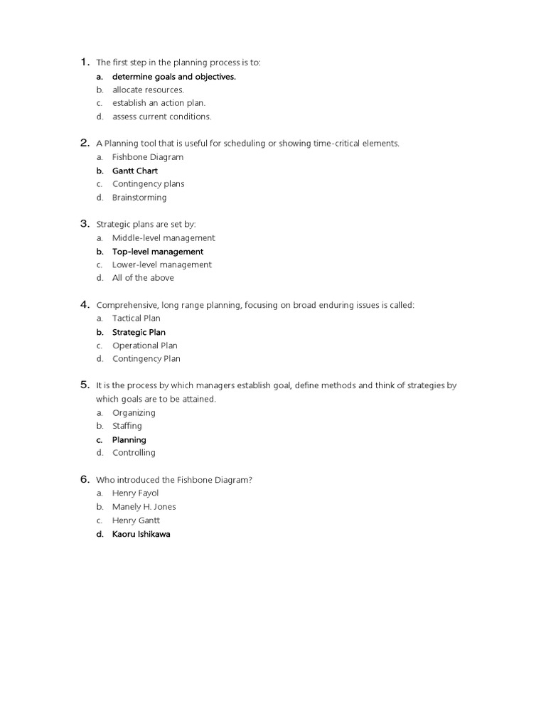07.10.18 - Chapter 3 Quiz | PDF | Strategic Planning | Brainstorming
