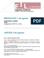 Programa Cultural FIL La Paz 2018 