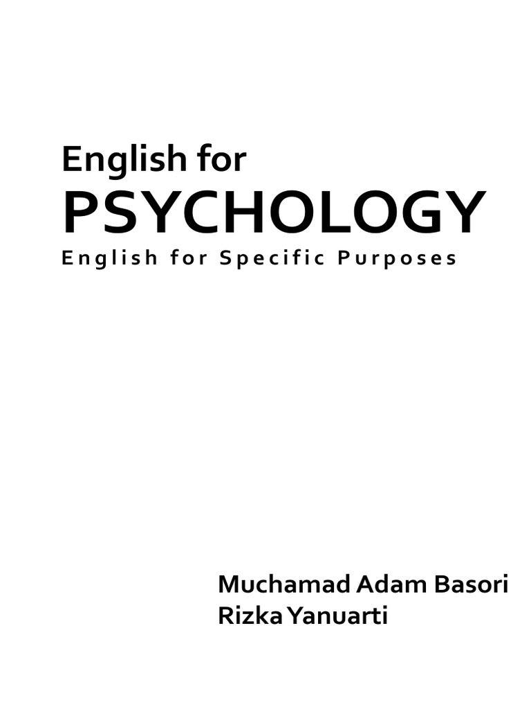 Psychology English For Cognition Psychology