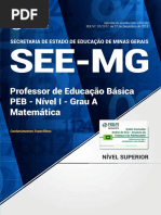 Professor de Educação Básica - PEB - Nível I - Grau a Matemática