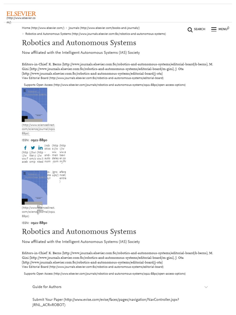 elsevier robotics and autonomous systems