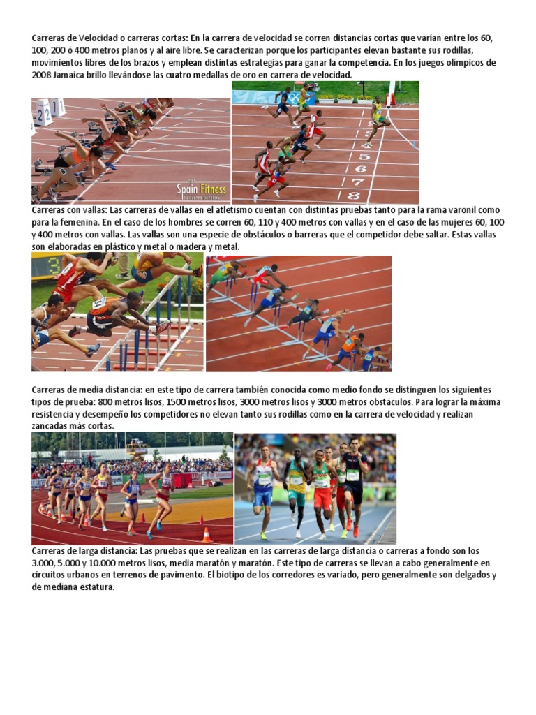 Tipos de Carreras | PDF | Corriendo | Deporte del atletismo