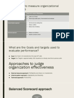 Approaches To Measure Organizational Effectiveness