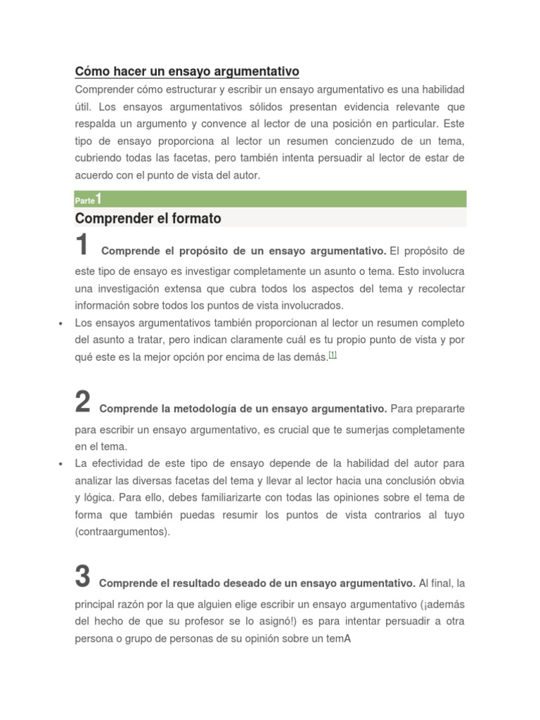 Cómo Hacer Un Ensayo Argumentativo Essays Subject Grammar