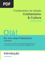 FUNDAMENTOS DA RELAÇÃO CRISTIANISMO E CULTURA