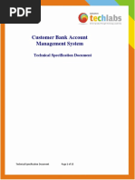 Customer Bank Account Management System: Technical Specification Document