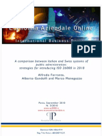 2010-09 - Anticipatory Strategies For Introducing ISO 26000 in 2010: A Comparison Between The Italian and Swiss Systems of Public Administration